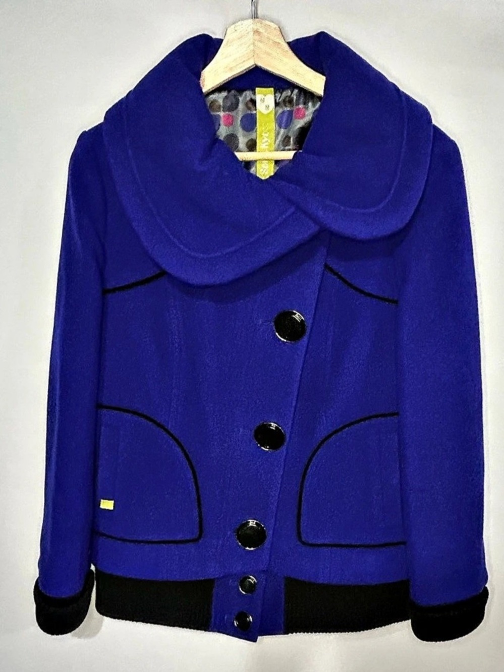 🇨🇦 Soia & Kyo Canadian Designer Royal Blue Wool Jacket Size M - Picture 2 of 14